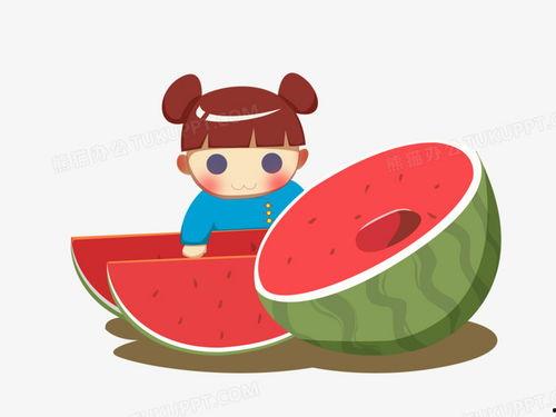 夏日吃瓜照片动漫,清凉一夏的甜蜜回忆